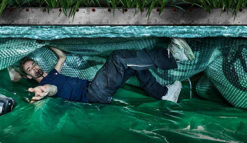 PIF Biobased isolatiefolie onder een vloer in een kruipruimte met water